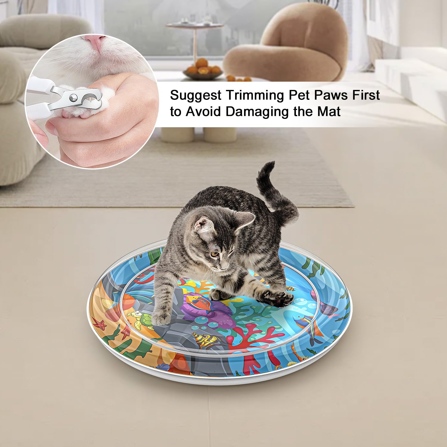 Cat Water Upstream Lotus, Nueva alfombra de refrigeración duradera para mascotas 2025, cama de agua interactiva engrosada para perros (B)