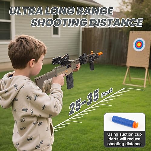 Miniatura 4 de Pistola de juguete realista para pistolas Nerf, dardos, pistola de espuma, con alcance de 120 balas suaves, 3 revistas, ametralladoras eléctricas