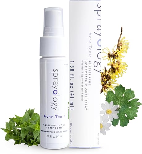 Sprayology Tónico para el acné | Spray oral homeopático para el acné | Alivio natural del acné para una piel más clara | Medicina homeopática para