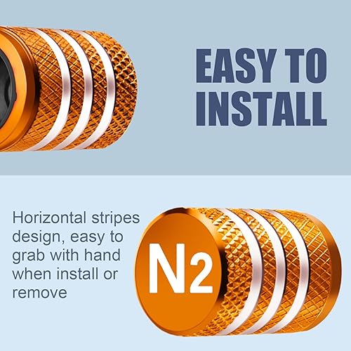 Vista 250 de Cubierta de tapón de válvula para neumático Paquete de 5 tapas de aire de metal, forro de plástico, resiste la corrosión, contra fugas, de rock and