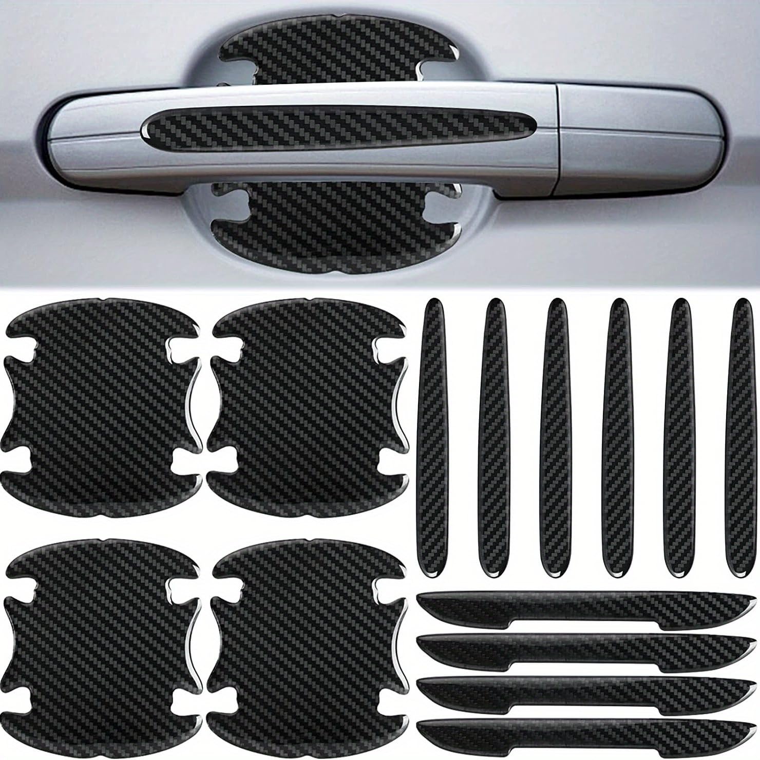ONEMAJI 14 Pcs Car Door Handle Protector for Mazda 3 Schrägheck 3 BM/BN I 2013-2019, Door Handle Cup Scratch Film Paint Protection Stickers Guard Cover Scratch Protector