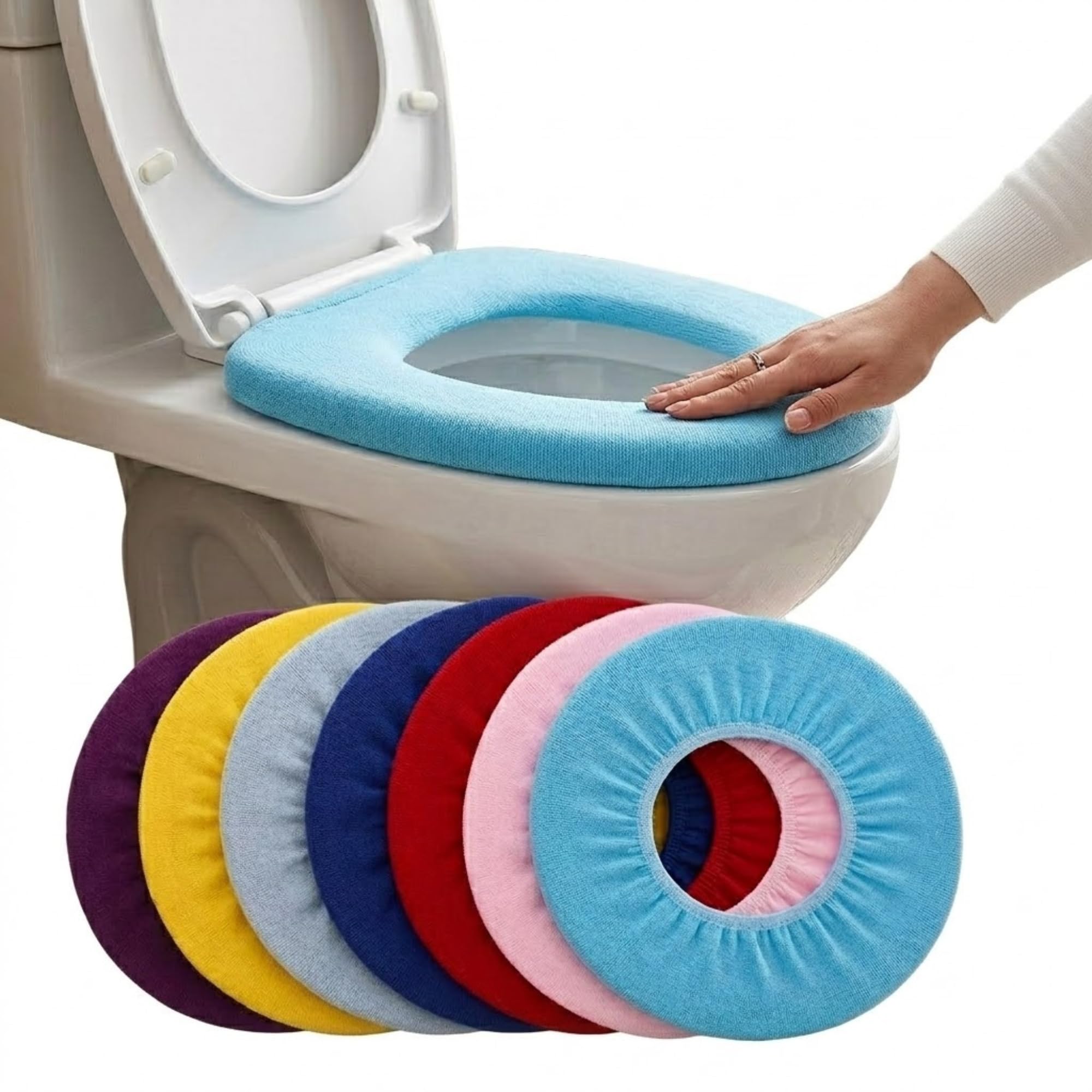 𝓓rumstone Portable Soft Toilet Seat Cover for Western Toilet Seat, Washable Cushioned Commode Seat Cover for Winter Comfort, Reusable Universal Fit Bathroom Seat Cushion for Home Use_Cover.1pc-image-36