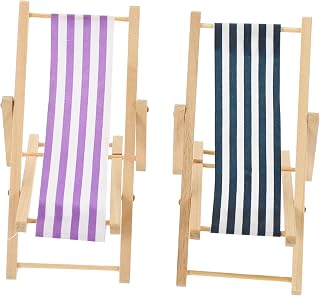 NUSITOU 2 Pçs Cadeira De Estar Para Casa De Bonecas Mobília De Casa De Boneca Conjuntos De Brinquedos De Boneca Mini Ornamento Mini Coisas Mini Cadeira Enfeites De Madeira De Praia Mini
