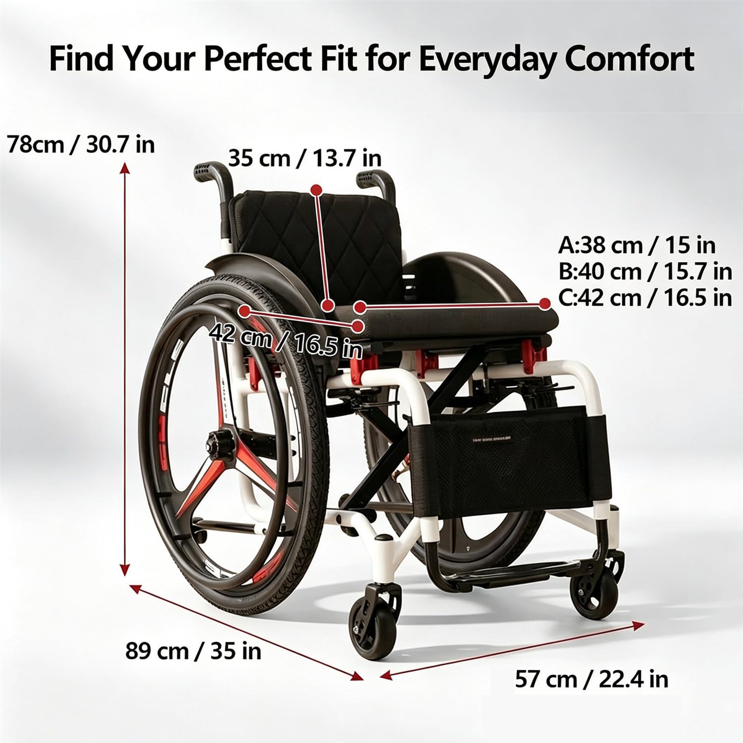 Silla De Ruedas Deportiva Todoterreno Autopropulsada | Silla De Ruedas Manual Ligera De Aleación De Aluminio, Capacidad De Carga 100Kg (220Lb), Asiento De 42cm, Extracción Rápida