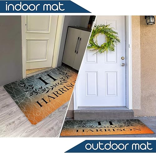 Miniatura 4 de Tapetes personalizados de bienvenida para puerta delantera, tapete personalizado con cualquier texto, tapete personalizable con perfil bajo para la