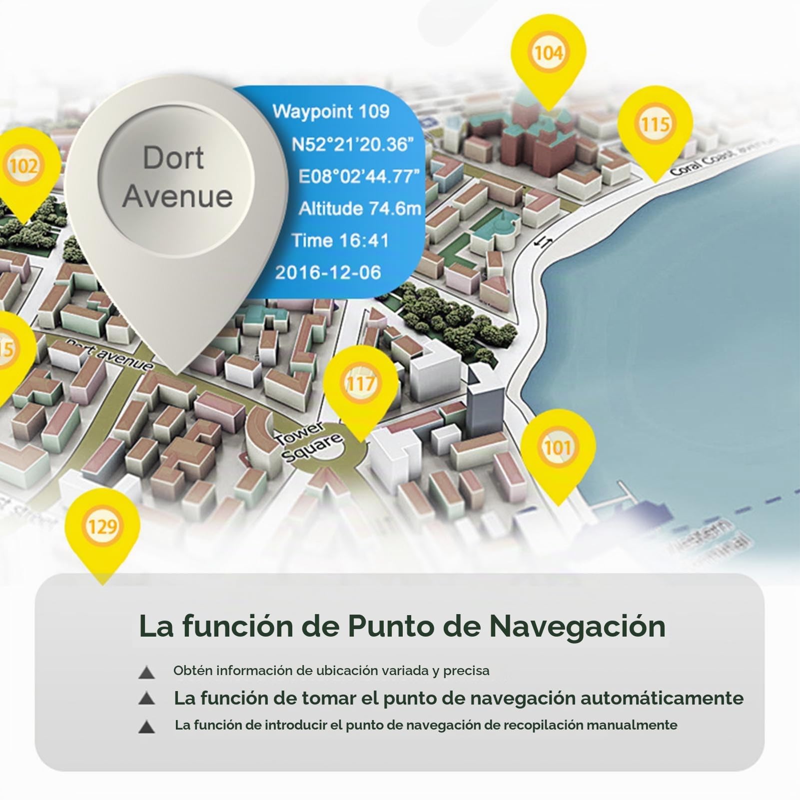 Medidor de Terreno GPS Topógrafo portátil con Pantalla de 2,4 Pulgadas Instrumento de medición topográfica con Chip GNSS Herramienta de medición de área Soporta 2 Modos de medición