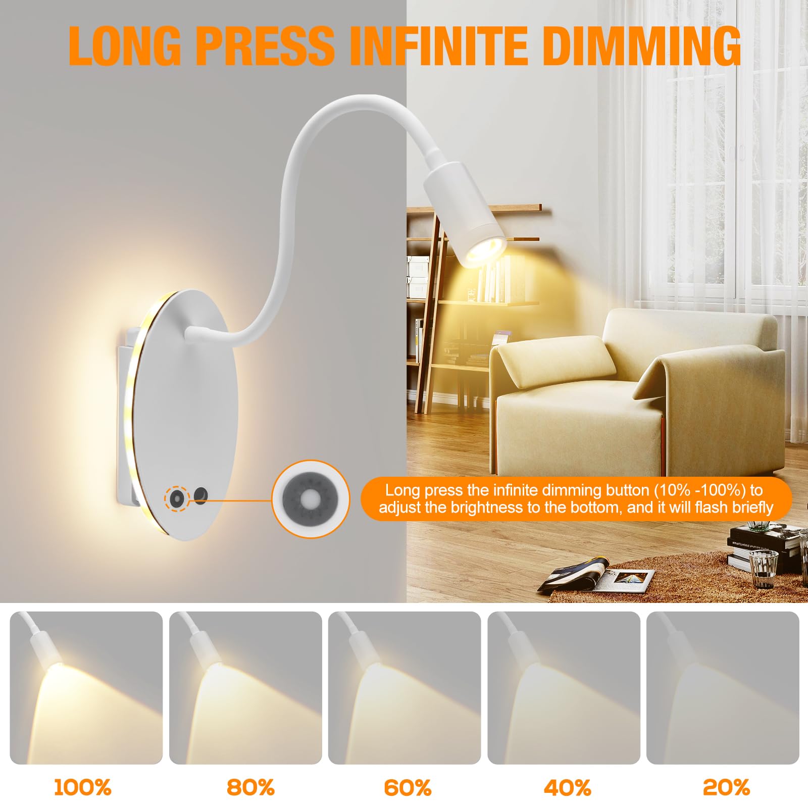ALLOMN Wall Reading Light - Image 3