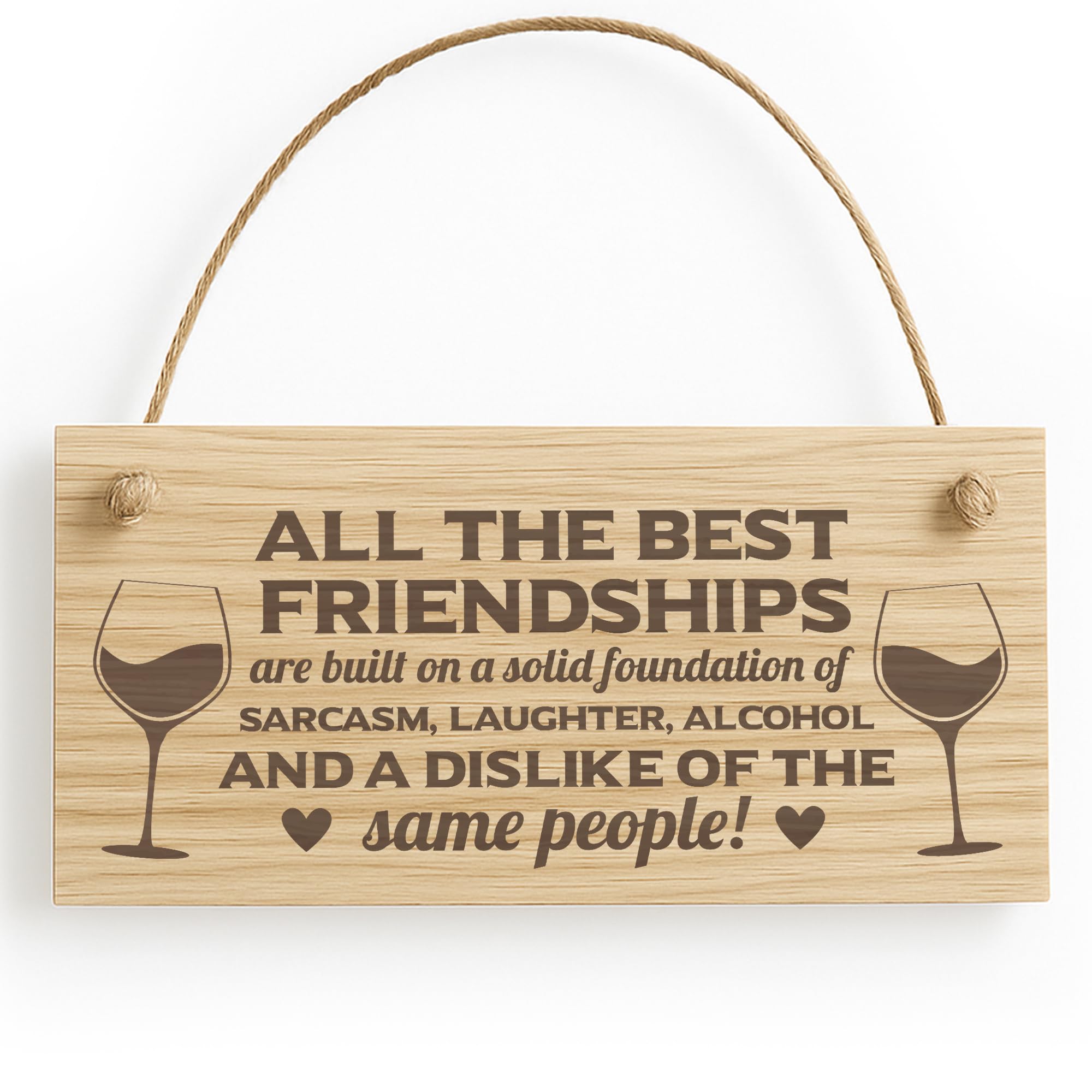 Red Ocean Best Friend Plaque Engraved Wood Sign Funny Friendship Plaque For Women Men Gift For Him Her