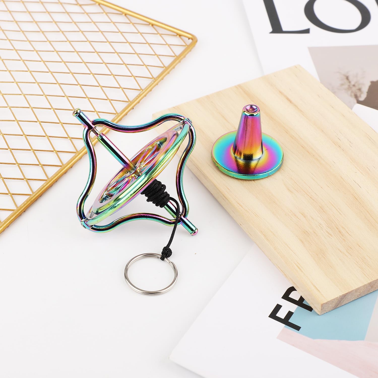 Colorful Metal Anti Gravity Spinning Fingertip Gyroscope Balance Top - Rotating Desk Toy for Boys & Girls - Educational Gift - Image 3