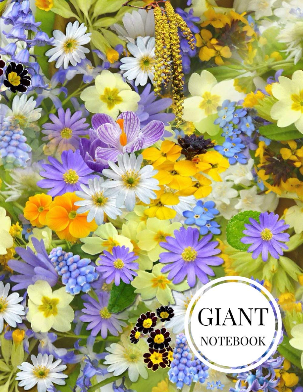 Giant Notebook: 500 Pages College Ruled Lined Giant Sized Notebook | Flower Theme