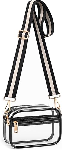 Clear Crossbody Bag Stadium Approved, Clear Purses for Women, Small Stadium Bag for Events Concerts Sports Fans