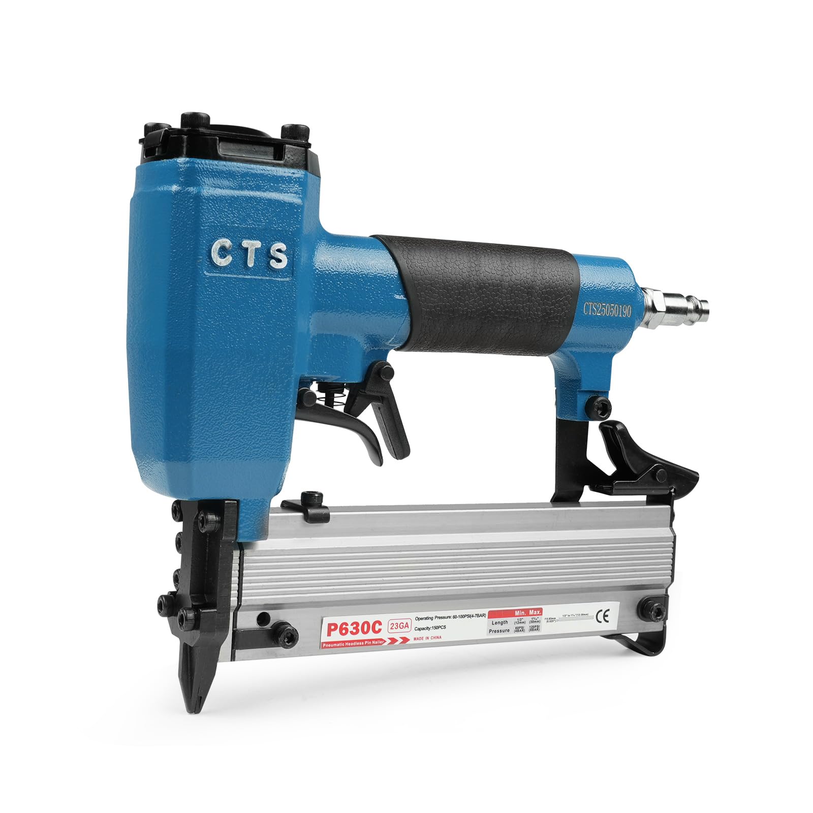 P630C - Chiodatrice pneumatica con pin da 23 gauge, 3000 chiodi inclusi, pistola con pin senza testa e grilletto di sicurezza, adatta per chiodi da 12 a 30 mm, micro pin per armadi