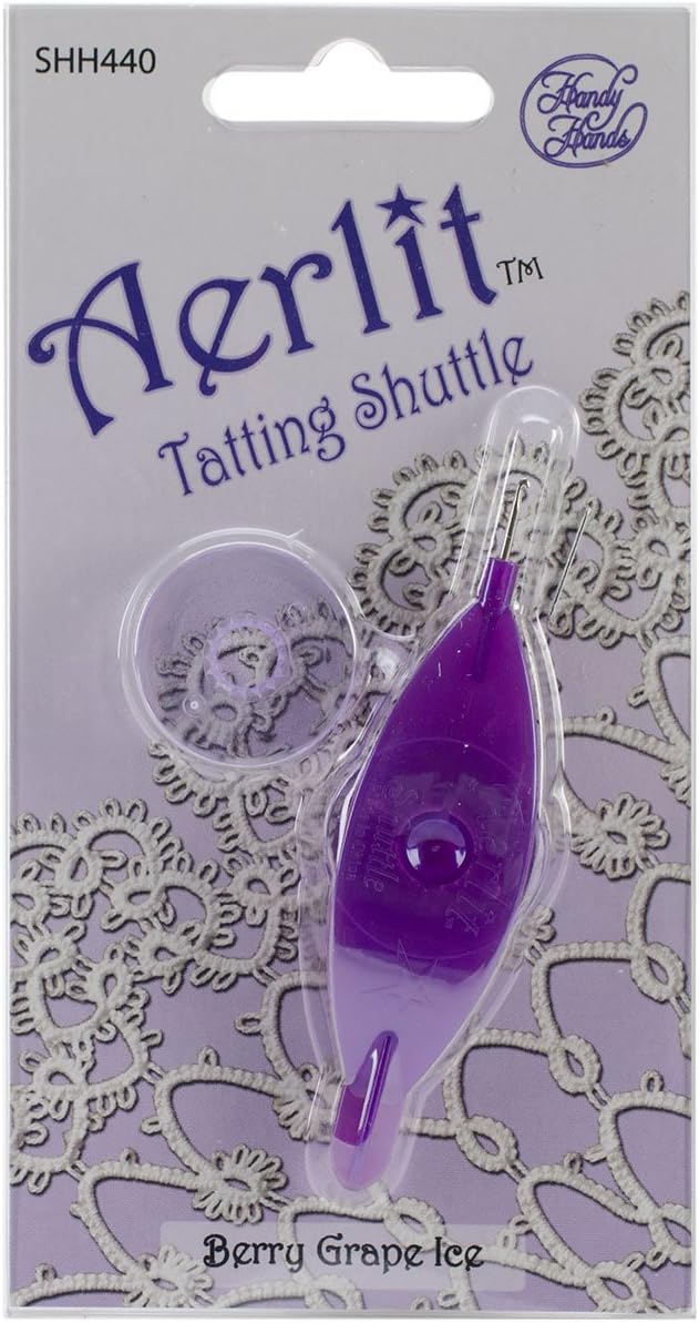 Handy Hands Aerlit Tatting Shuttle with 2 bobbins – SHH440, Berry Grape ice