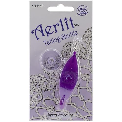 Handy Hands Aerlit Tatting Shuttle with 2 bobbins – SHH440, Berry Grape ice