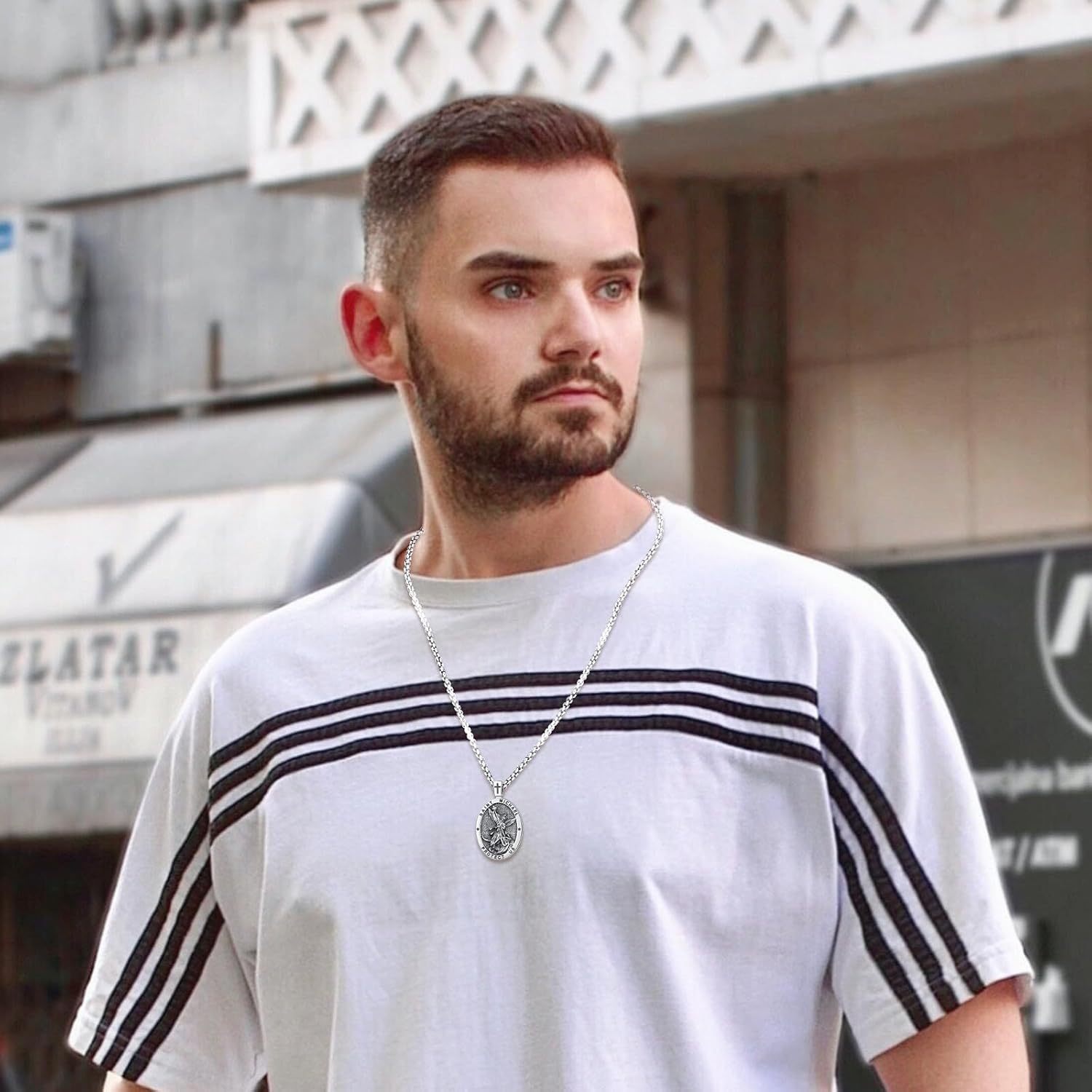 Patron Saint Medals Amulet Necklace 925 Sterling Silver Protection Jewelry for Men Women with 20"/22"+2" Rolo Chain - Image 7