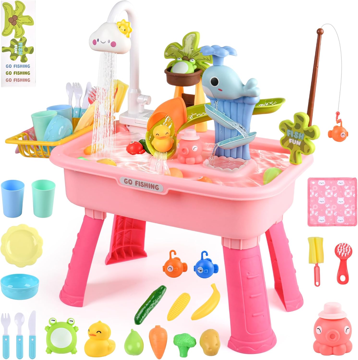 Amazon.com: HUASHILUO Upgraded Water Table for Toddlers 1-3 with ...