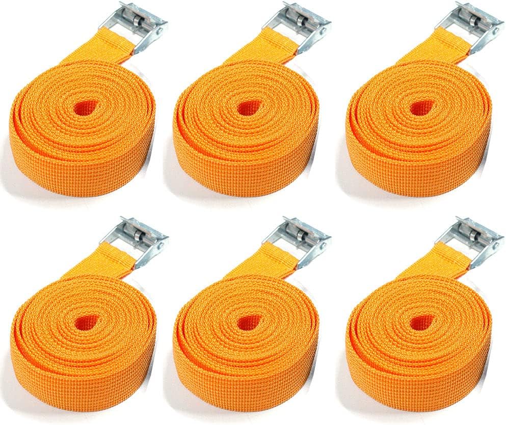 6 PCS Ratchet Tie Down Straps Tie Down Lashing Straps with Quick