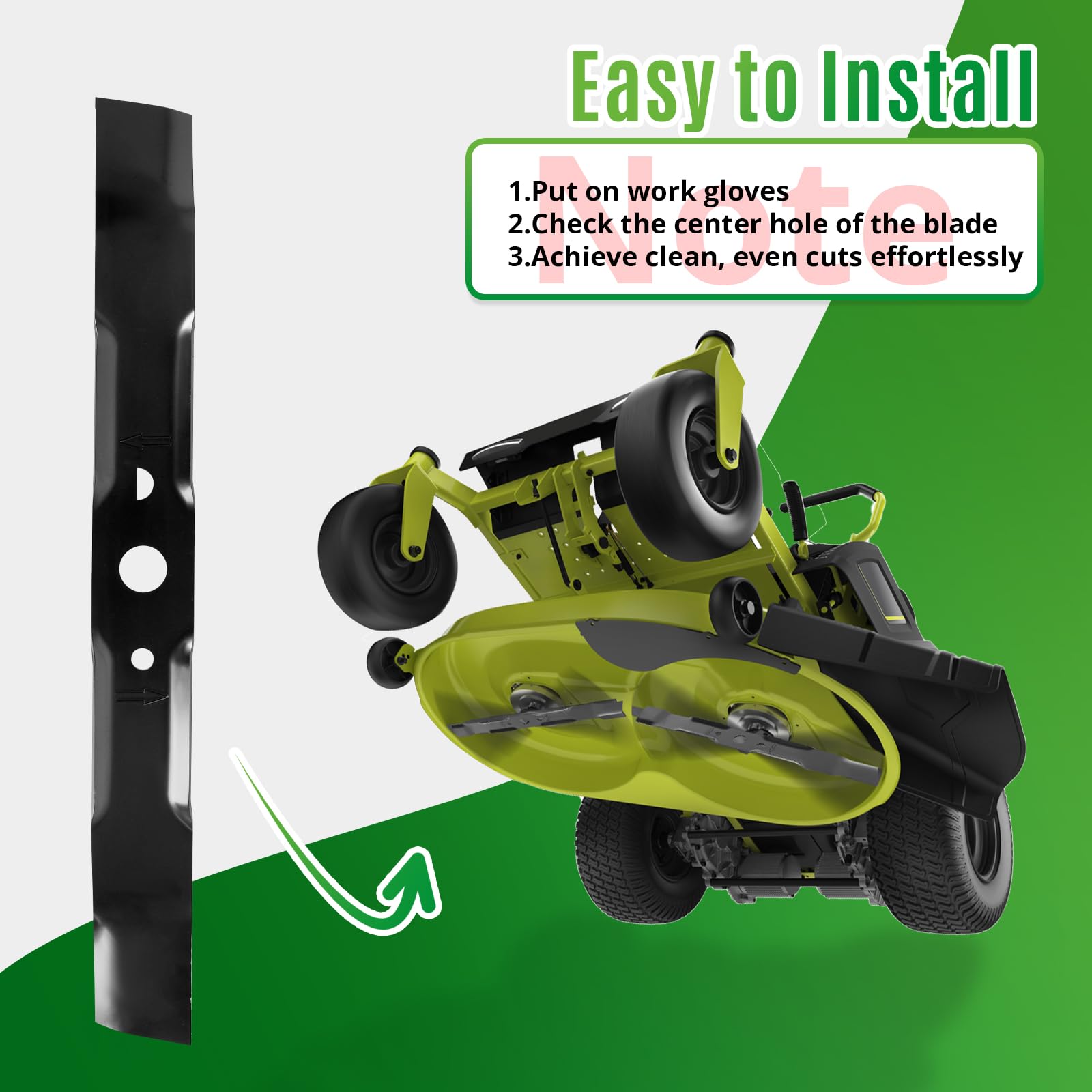 Earthtec 996516001 - Cuchillas de repuesto para cortacésped Ryobi RY48110 RY48111 RY48112 RY48112, repuesto de 2 piezas