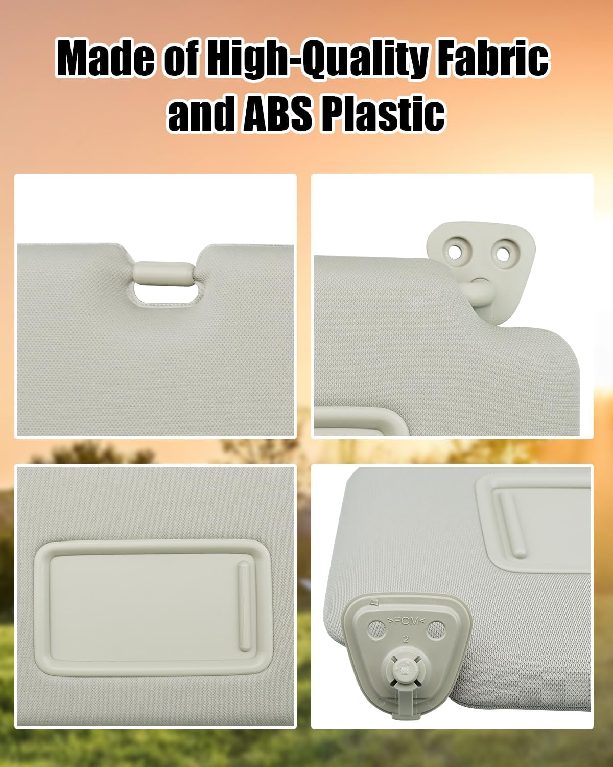 Right Passenger Side Sun Visor Fit for Nissan Versa 2007 2008 2009 2010 2011 2012 Replace 96400-EL31A Gray Sun Protection Shade