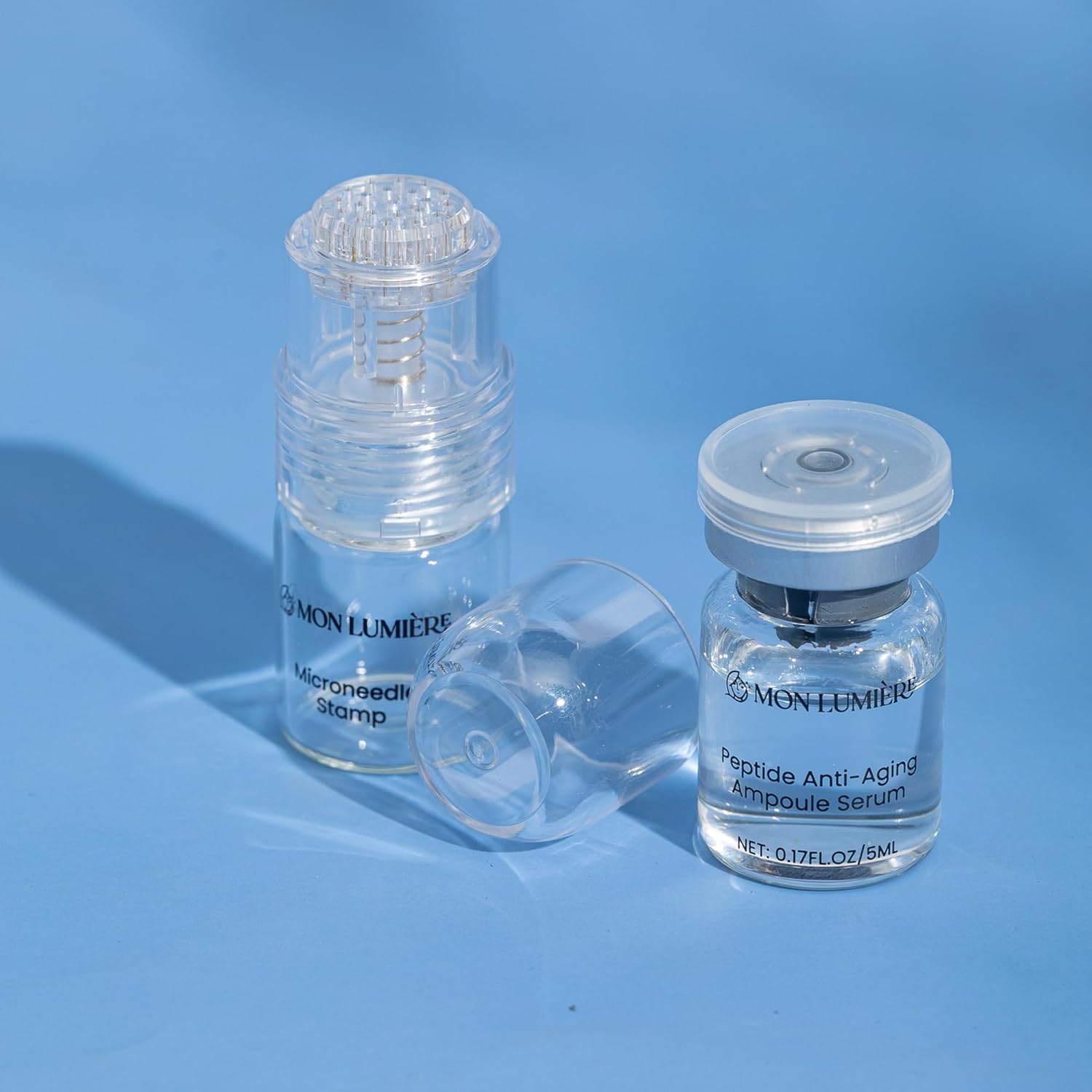 Mon Lumiere Micro-Infusion System - 0.25mm Gold Derma Spring-Loaded Stamp with PDRN & Peptides - At-Home Facial Kit for Collagen Boost & Fine Lines - Includes 6 Single-Dose Serums - Starter Kit - Image 2