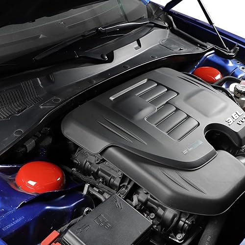 Vista 7 de JWWY Cubierta colgante para compartimento del motor para Dodge Challenger Charger 2009-2024+, accesorios de motor ABS rojo, 2 piezas