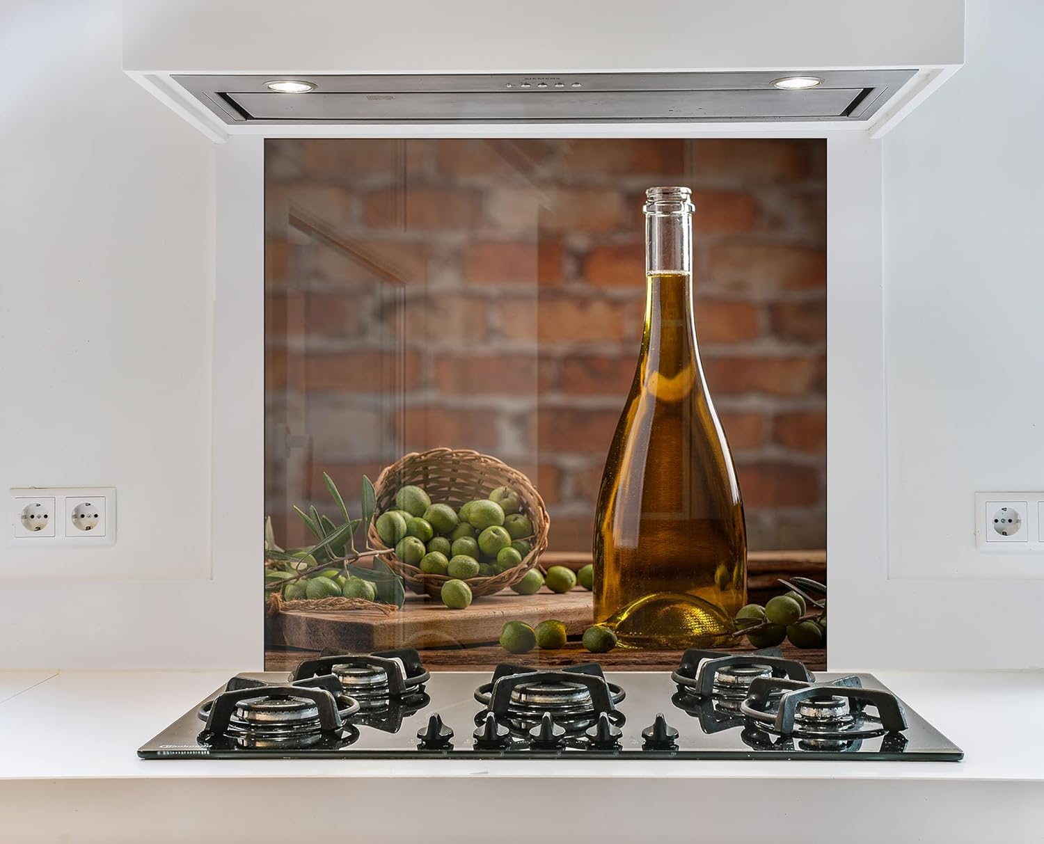 Myphotostation.com 30Wx58H'' Tempered Glass Stove Backsplash Kitchen Tile Decor Stove Back Cover Glass Splashback Tile for Stove Top Cover Toughened Glass Cooker Protector 32