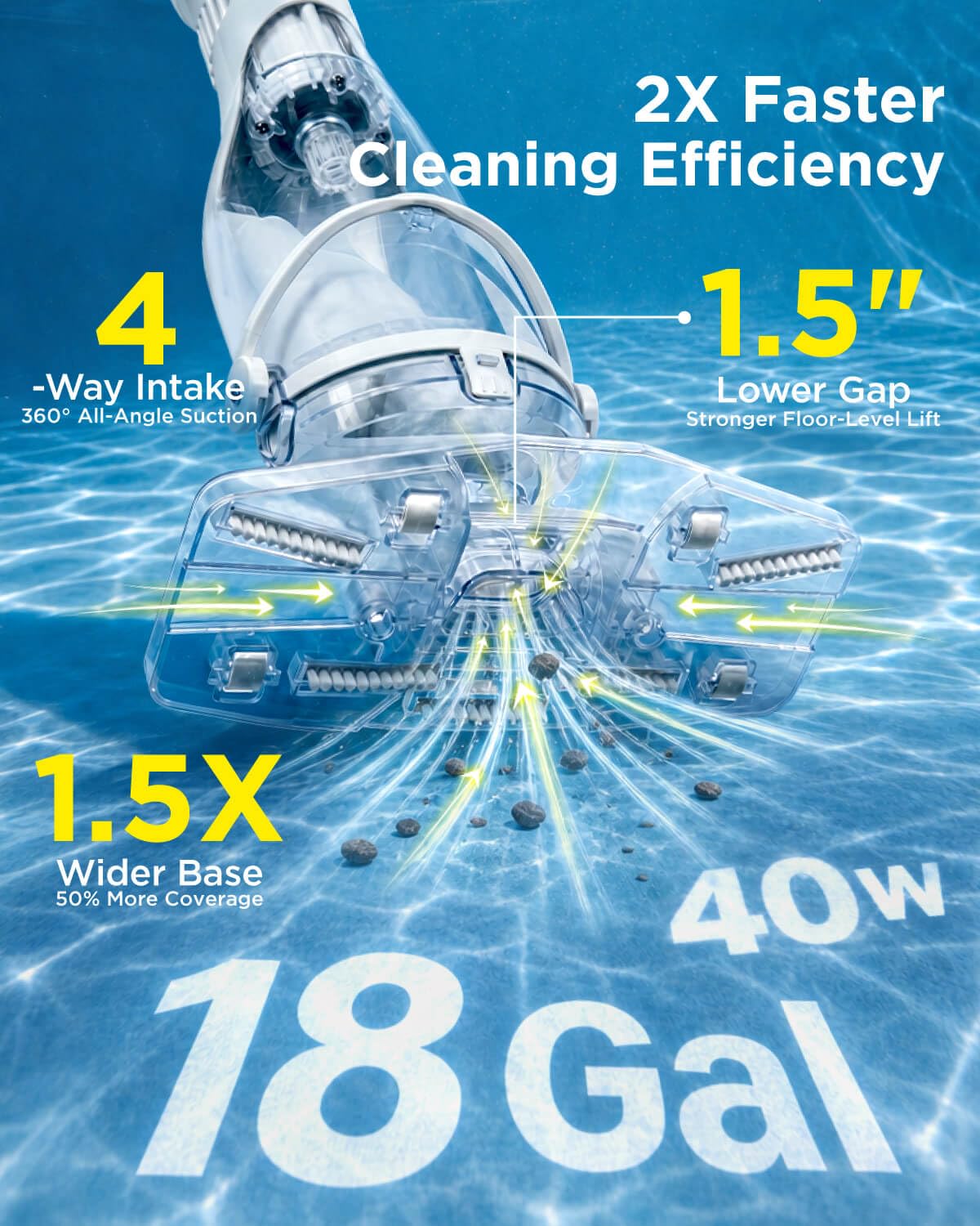 InoKraft Aspirateur de piscine sans fil pour piscine hors sol, pour piscine