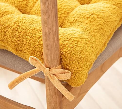 Miniatura 5 de Paquete de 4 cojines gruesos de felpa para silla de escritorio, poliéster suave, antideslizantes, para cocina, comedor, sillas de oficina, 20 x 20