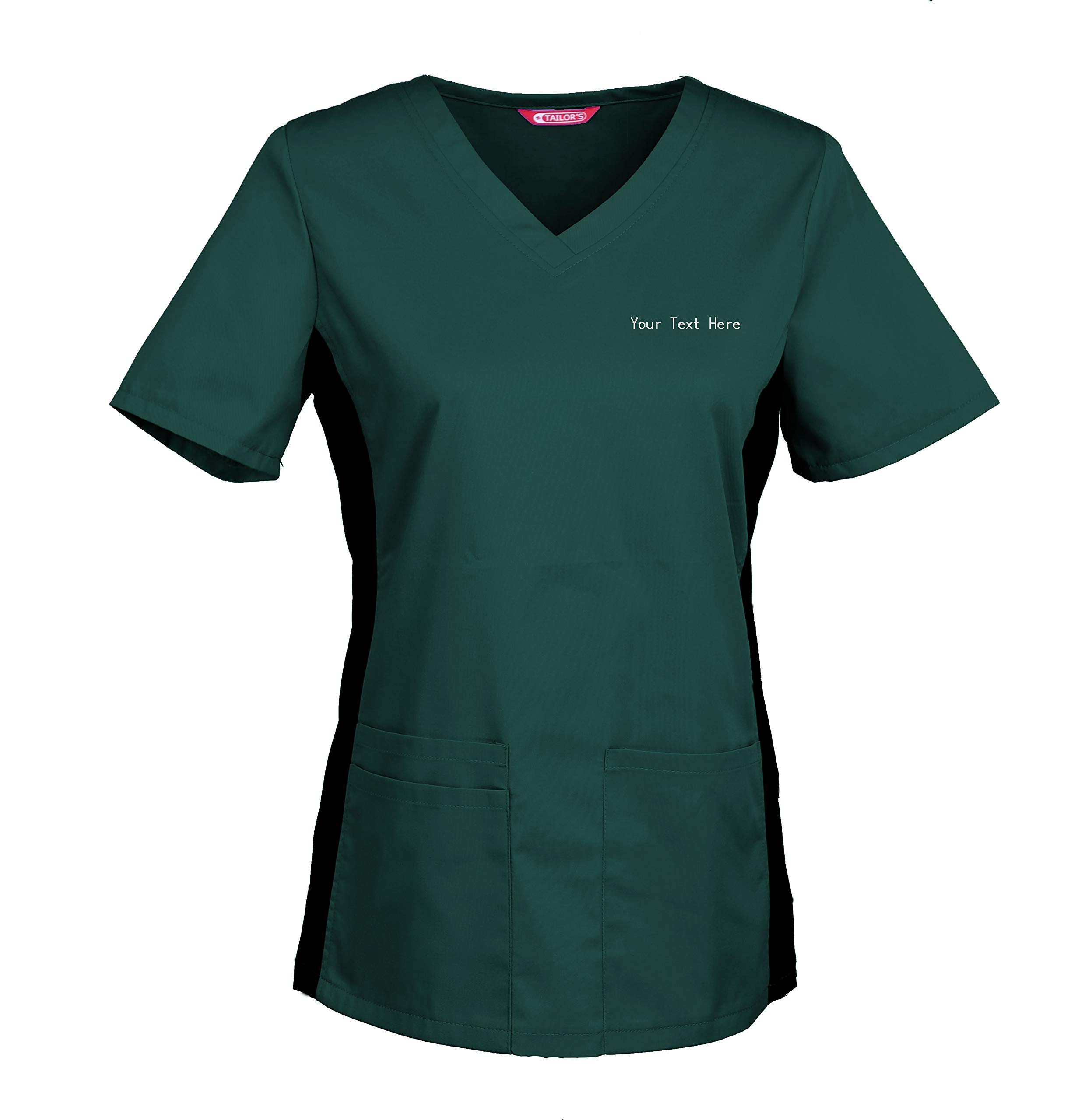 TAILOR'S Women's Personalized Scrub Tunic Medical Scrubs Hospital Scrub Top Customizable