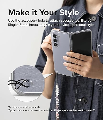 Miniatura 8 de Ringke Funda delgada evita manchas grasas compatible con Samsung Galaxy Z Fold 5, tecnología antihuellas y antimanchas, translúcida para mujeres y