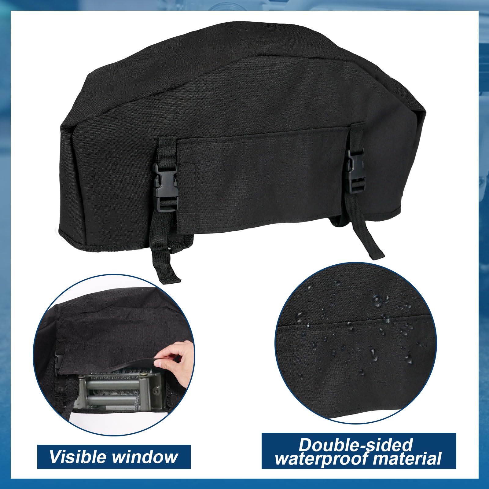 Housse de Protection Treuil, Robuste et Étanche Résistante aux Intempéries et à la Poussière Jusqu'à 12 000lb pour Une Utilisation en Intérieur en Extérieur
