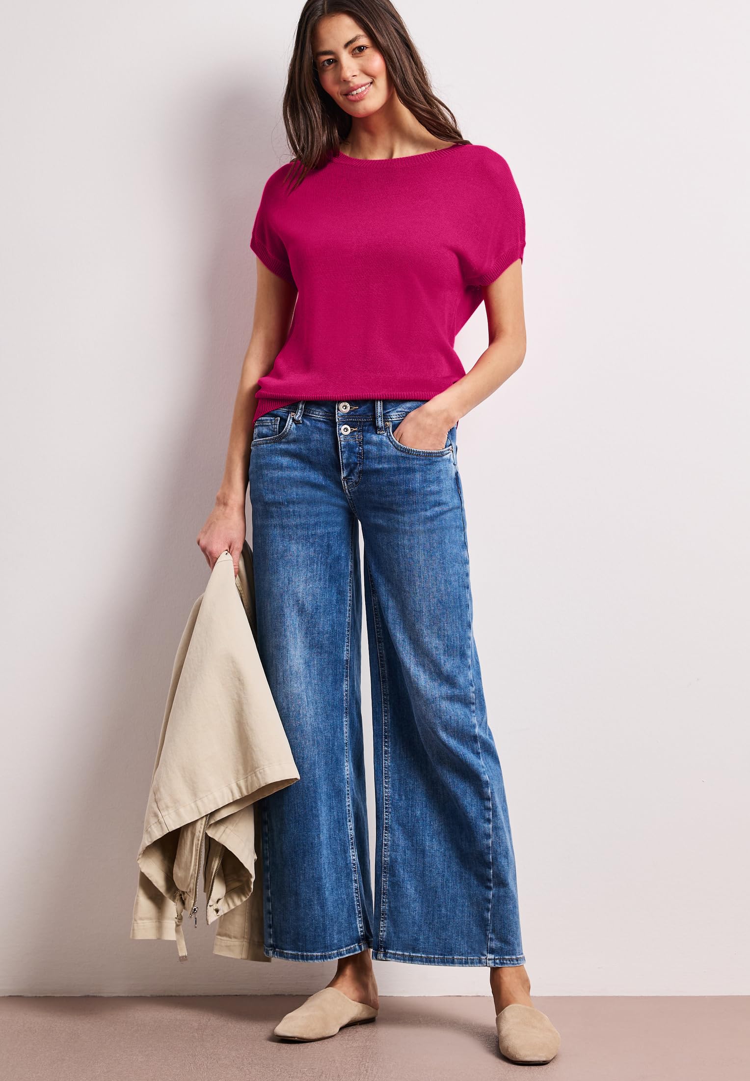 Street One Damen Pullover mit U-Boot-Ausschnitt