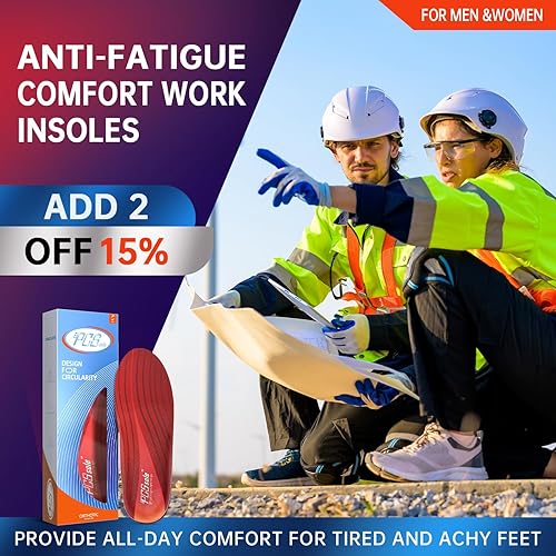 Miniatura 2 de PCSsole Work Comfort - Plantillas ortopédicas de más de 220 libras, insertos de soporte de arco alto con absorción de impactos, alivio del dolor de