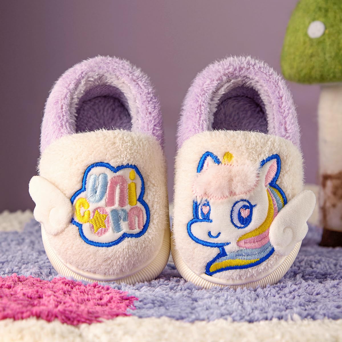 Zapatillas de Estar por Casa para Niñas Niños Dibujos Animados Zapatillas de Interior Suave Cómodo Zapatos Antideslizantes Cálido