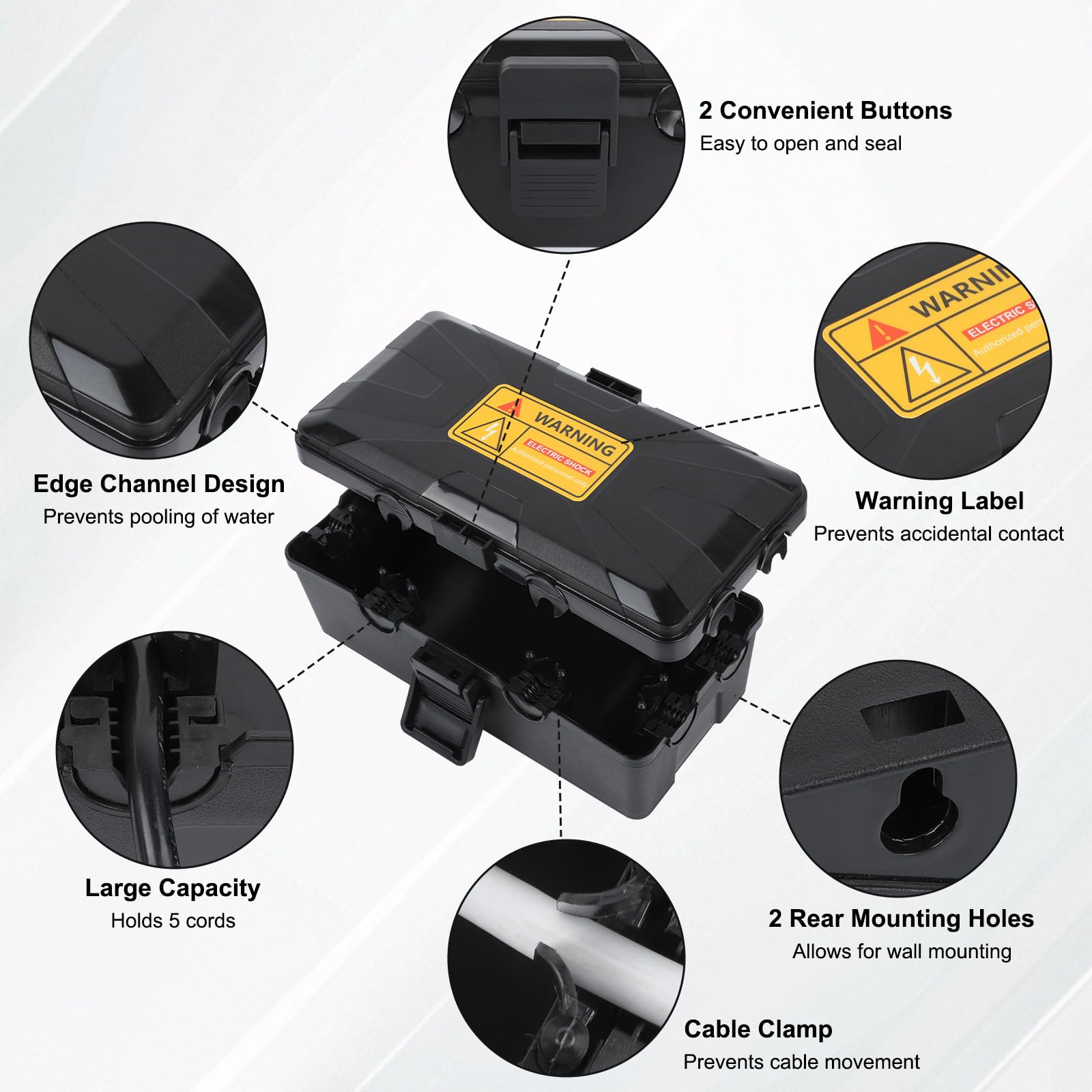 Cozary Boite Etanche Electrique Exterieur, IP54 Extérieur Boîte de Câblage étanche, Boitier Etanche pour Protéger les Prises Multiples, les Rallonges Arrosage Automatique, Caméras (26.1x15x9.4cm)