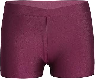 Pantalones Cortos Deportivos de Danza Yoga para Niña Shorts de Gimnasia Fitness Color Sólido Suave Bañador Sport Shorts Traje de Baño