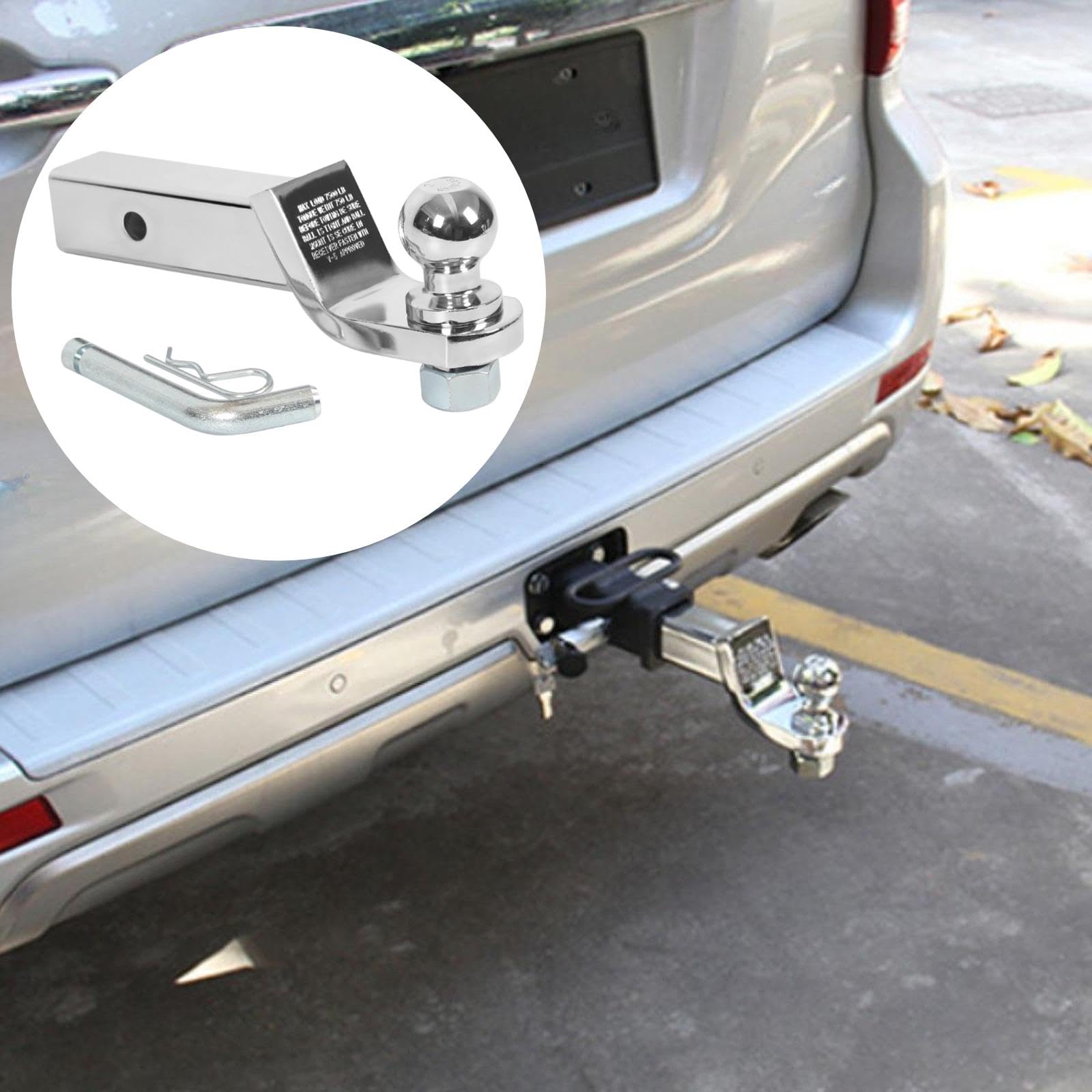 Supporto per Sfera di Aggancio Del Rimorchio, Accessorio per Ricevitore di Gancio di Traino a Lingua, Versatile E Facile Da Installare, Realizzato in, Argento