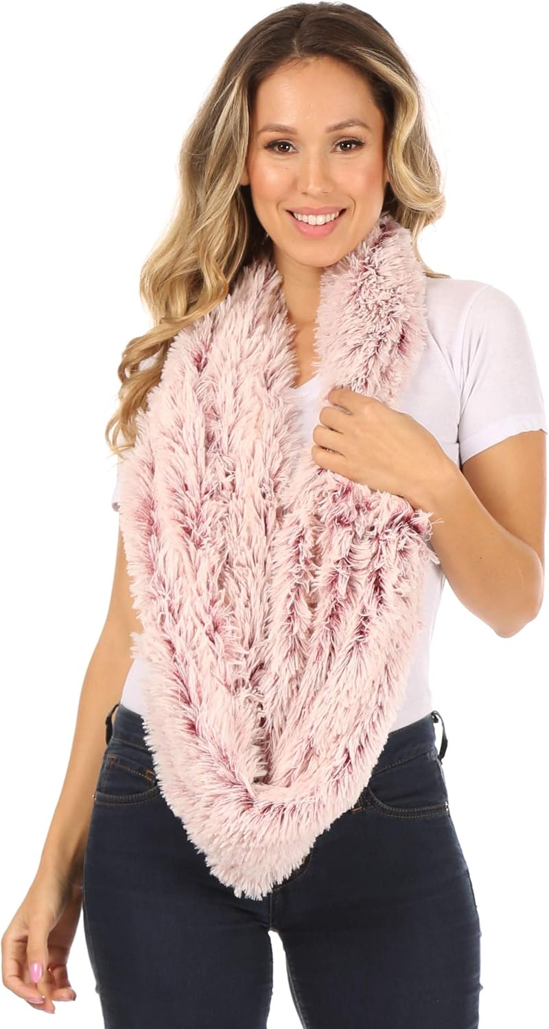 Sakkas Abhy Soft Fall Winter Furry Infinity Wrap Scarf