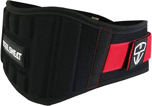 Steel Sweat Weight Lifting Belt - Nylon 6-inch Firm & Comfortable Back Support, Best for Workouts at The Gym, Weightlifting or Crossfit. Easily Adjustable Viper Large