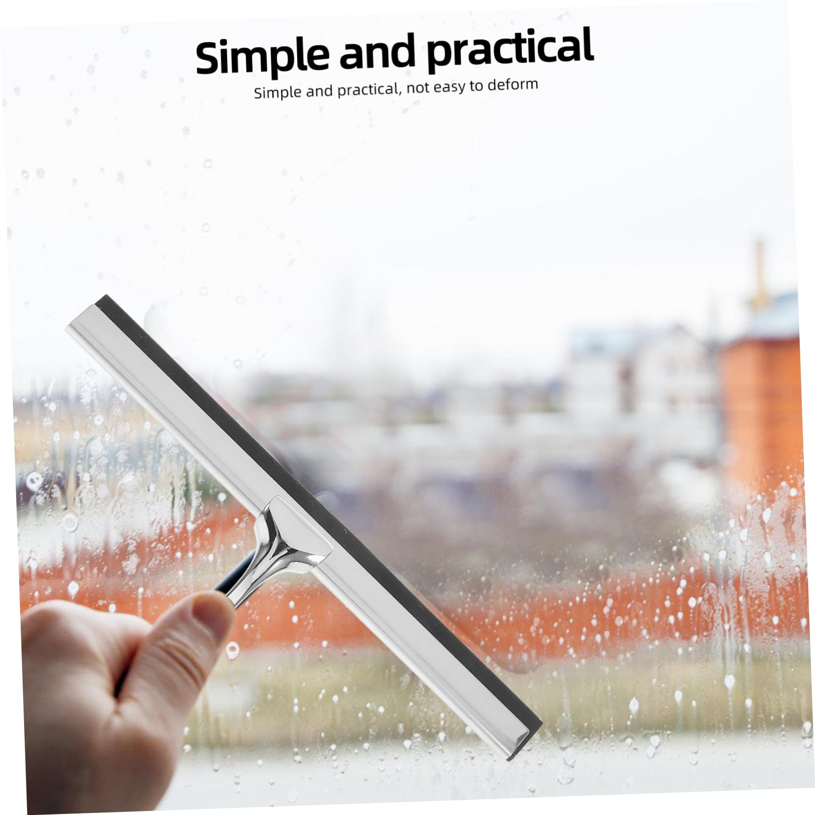 NOLITOY 1 Set Glass Wiper Car Windshield Squeegee Shower Screen Cleaner Window Squeegee for Car Windshield Shower Scraper Window Cleaner Silver Zinc Alloy