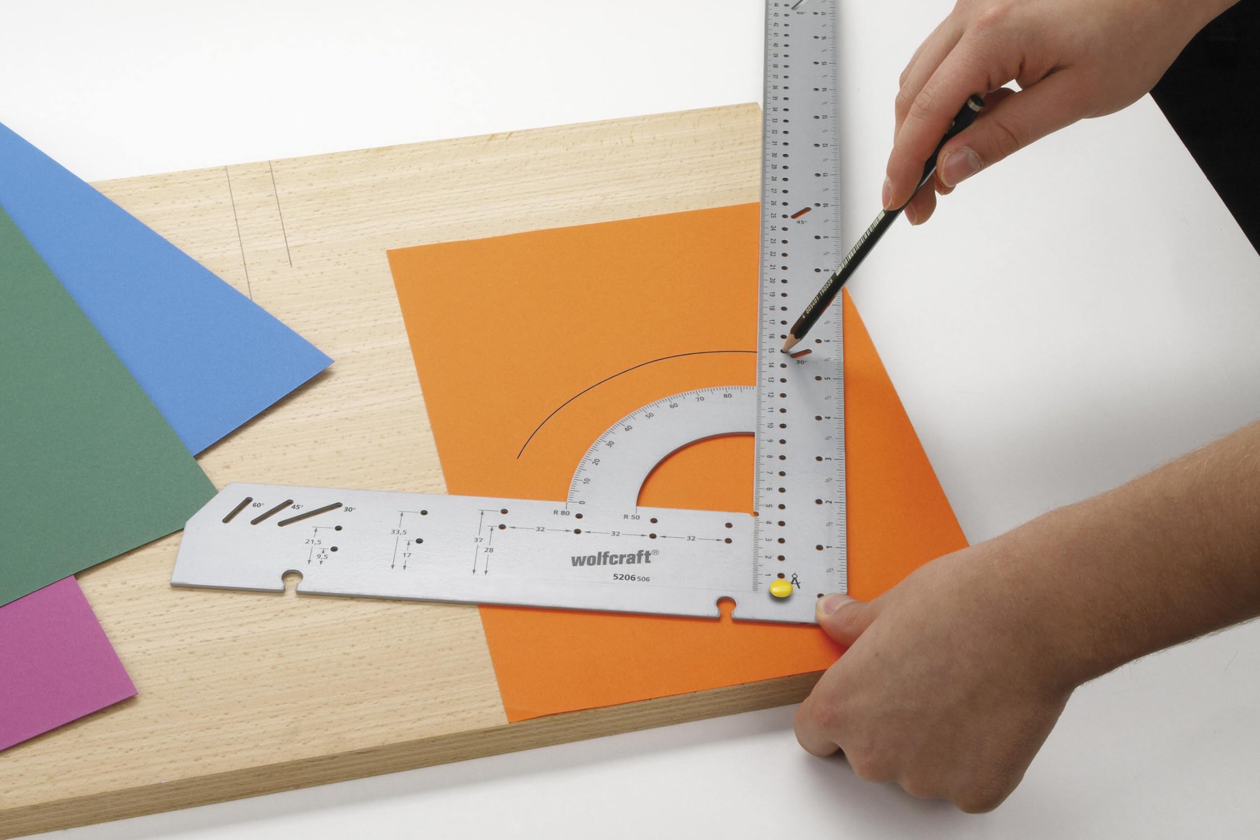 Squadra Multiuso Wolfcraft 5205000 - Per Misurare, Tracciare E Tagliare Con Precisione - Foto 5