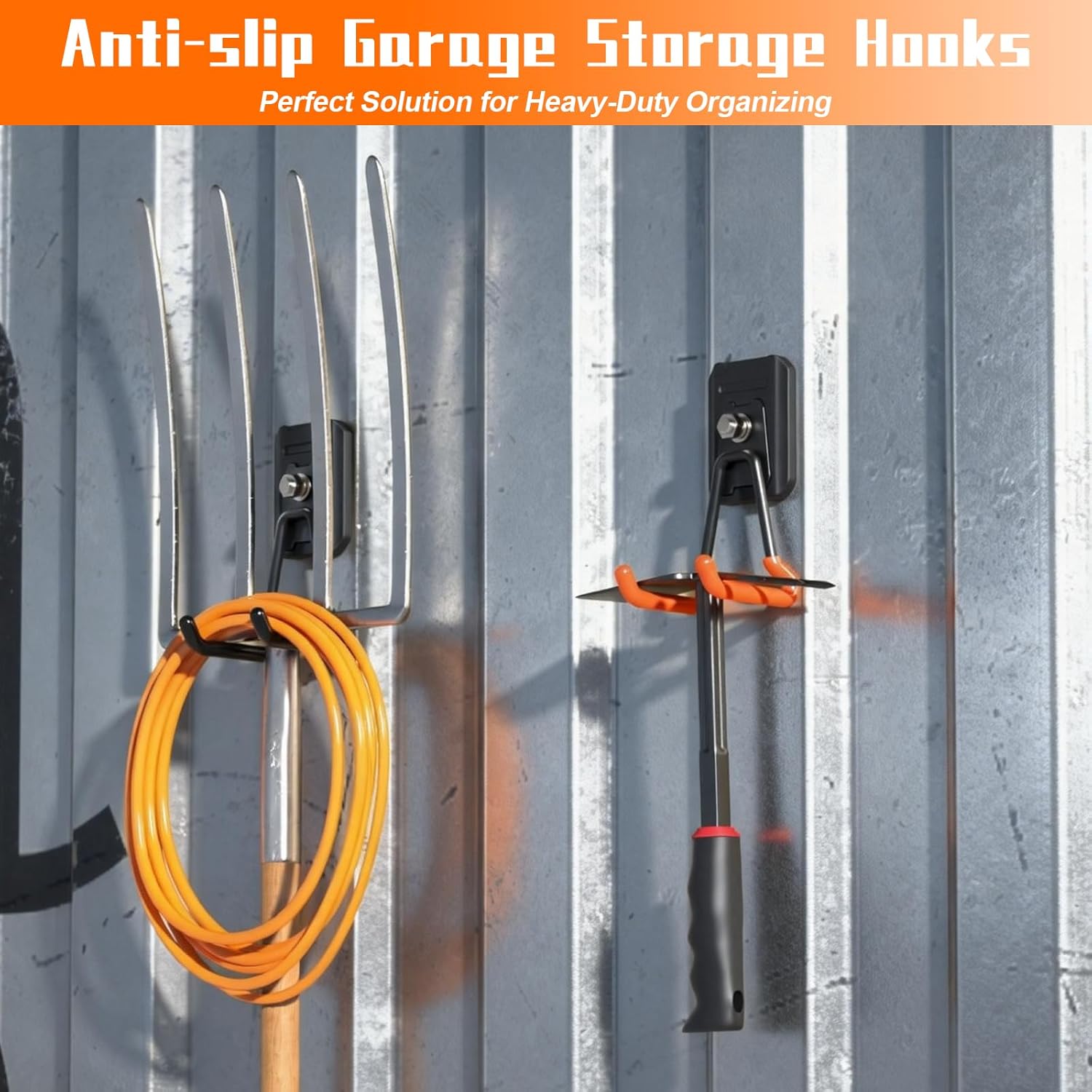 Heavy Duty Magnetic Garage Hooks,4 Pack Strong Large Magnet Hook for Power Drill,Garden Tools,Hose,Pegboard,Garage, Workshop,Magnetic Storage Hooks for Indoor Outdoor Hanging(Black)
