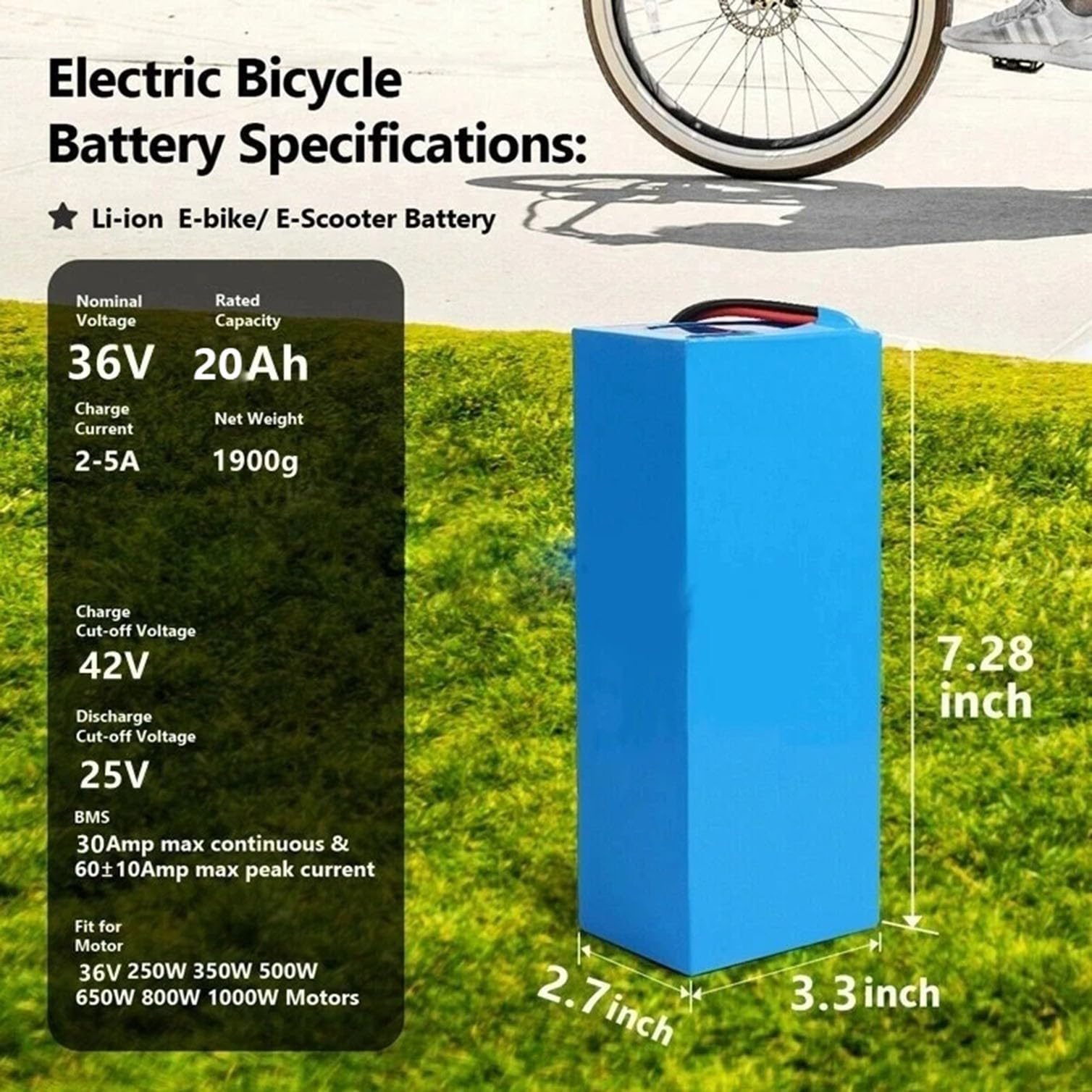 Batterie Lithium 36V 20Ah Ebike Batterie Lithium-ION 10S4P pour vélo électrique avec Chargeur pour Moteur 500W 750W 1000W avec BMS 30A Et Chargeur