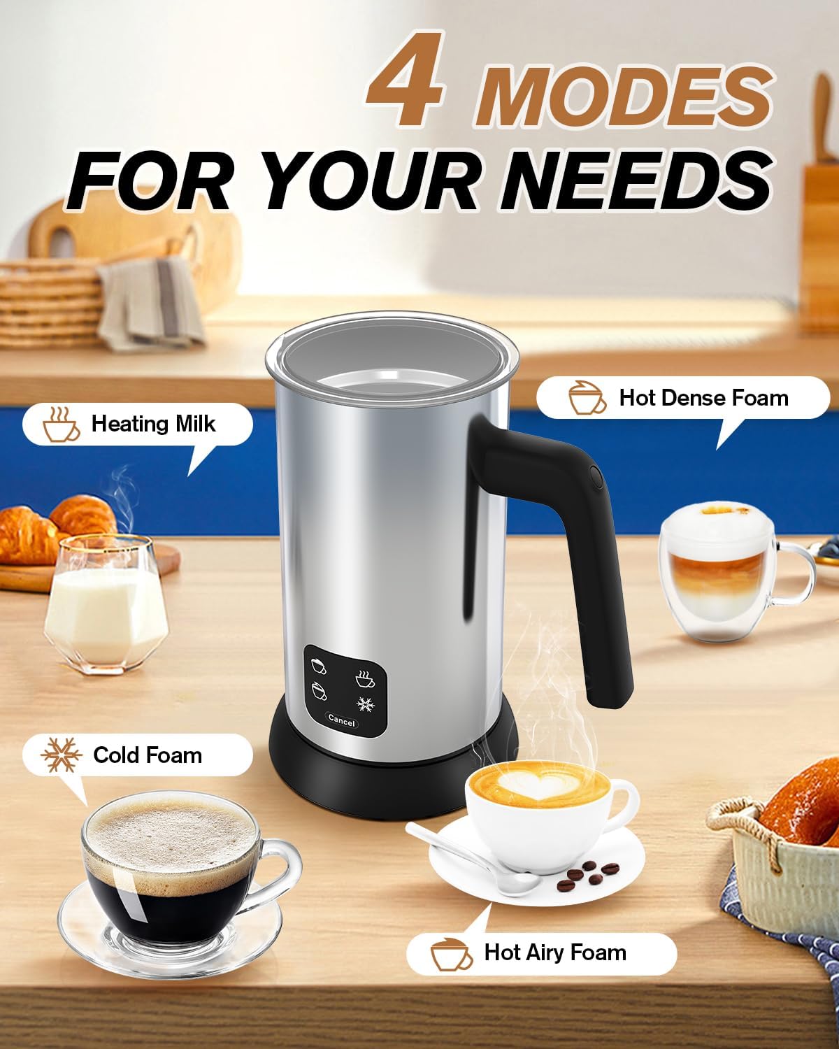 Homtronics Milk Frother 4 Modes