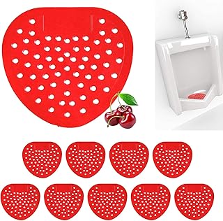 CNQLIS 10 Pack Urinal Screen Cakes Blocks Deodorizer Pads Scent Lasts Up to 30 Days Anti-Splash and Ideal for Public and Domestic Men Bathrooms Cherry Fragrance Rubber Toilet Bowl Clip