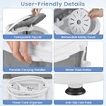 DORTALA laveuse portable, 5.5 LBS Petit lave-tube simple avec sécheur à spin, lave-linge compact pour appartement, dorme et RV, blanc & gris