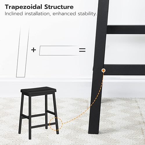 Miniatura 10 de HOOBRO Taburetes de bar, juego de 2 sillas de bar, taburetes de bar de altura de mostrador, taburetes de bar de 24 pulgadas para encimera de cocina,