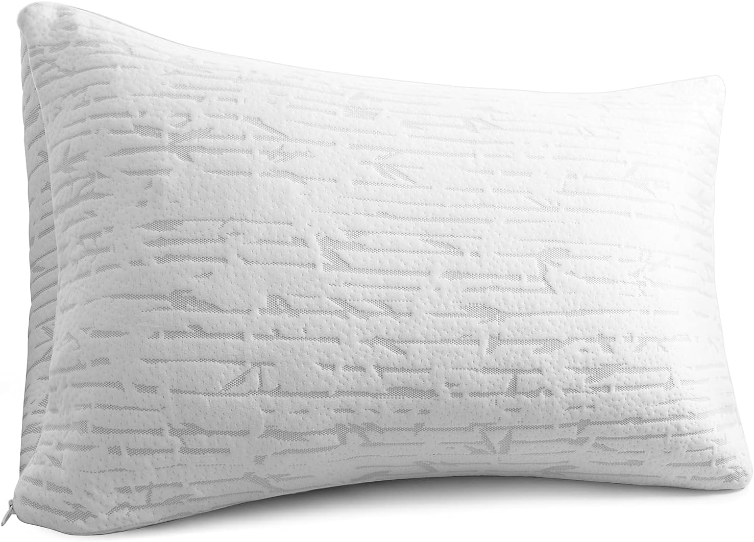 Clara Clark CC Bmbo-K1 Adjustable Washable Case, Firm Memory Foam Pillow, King (Pack of 1), White
