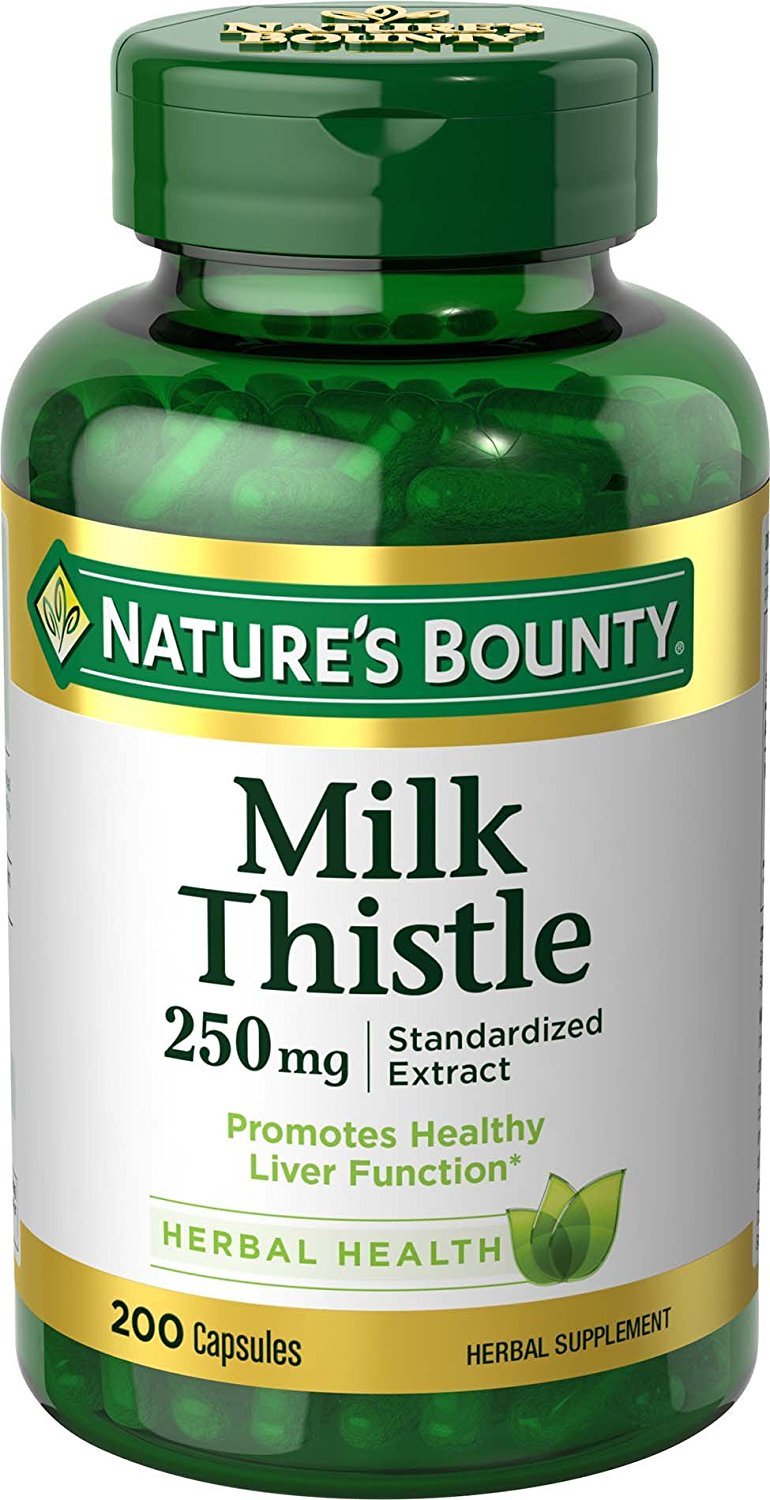 Nature's Bounty Milk Thistle 250 mg Capsules 200 ea Unflavoured 200 Count (Pack of 1)