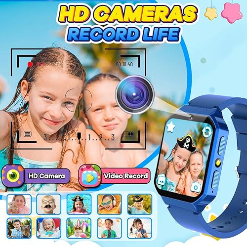 Miniatura 4 de Reloj inteligente para niños de 6 a 12 años, juguetes con 26 juegos, reproductor de música, pantalla táctil HD de 1.69 pulgadas, cámara de video,